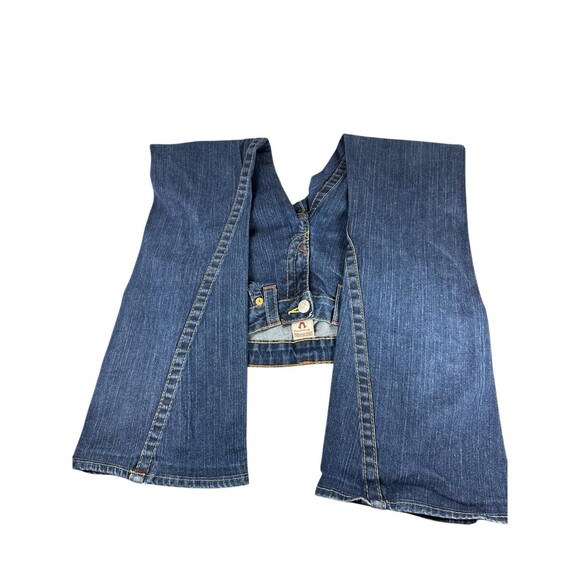 Vintage True Religion Jeans Womens 28 Blue Joey Low Rise Flare Made in USA Y2K - Picture 5 of 16